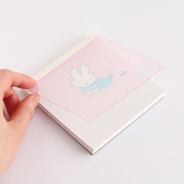 ミッフィー miffy メモパッド・スクエア (flower) ピンク 文具 日本製 商品画像3：キャラグッズPERFECT WORLD TOKYO