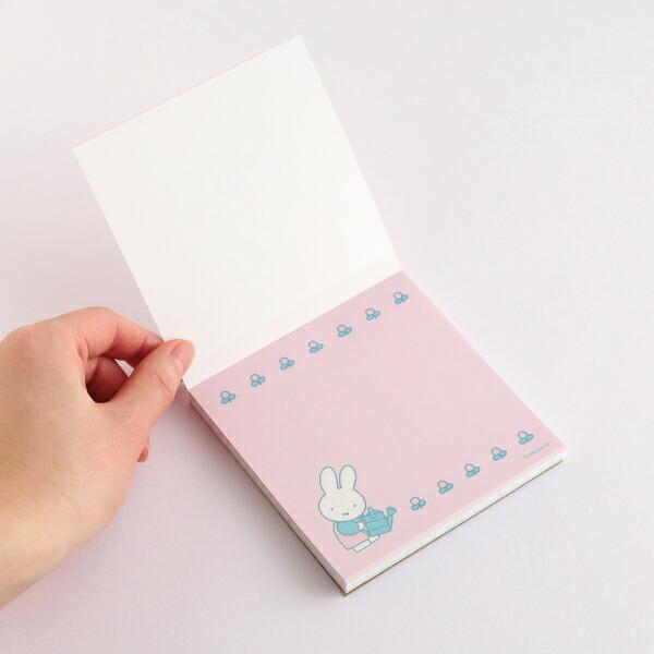 ミッフィー miffy メモパッド・スクエア (flower) ピンク 文具 日本製 商品画像4：キャラグッズPERFECT WORLD TOKYO