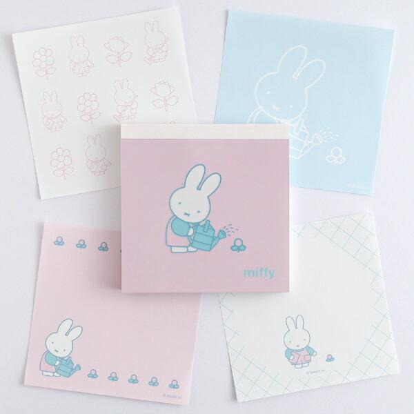 ミッフィー miffy メモパッド・スクエア (flower) ピンク 文具 日本製 商品画像5：キャラグッズPERFECT WORLD TOKYO