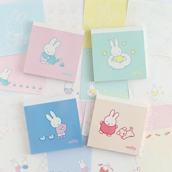 ミッフィー miffy メモパッド・スクエア (flower) ピンク 文具 日本製 商品画像6：キャラグッズPERFECT WORLD TOKYO