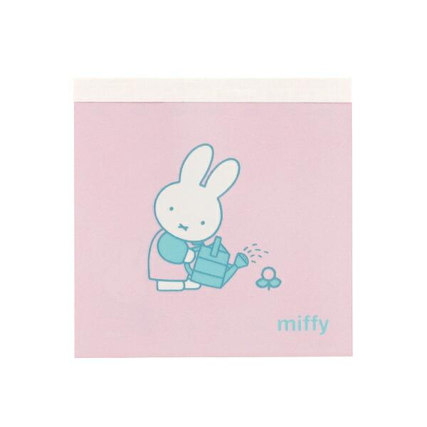 ミッフィー miffy メモパッド・スクエア (flower) ピンク 文具 日本製
