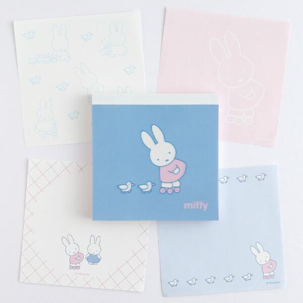 ミッフィー miffy メモパッド・スクエア (friends) ブルー 文具 日本製 商品画像5：キャラグッズPERFECT WORLD TOKYO
