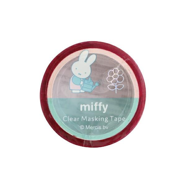 ミッフィー miffy オーロラ箔クリアマスキングテープ (flower) ピンク 文具