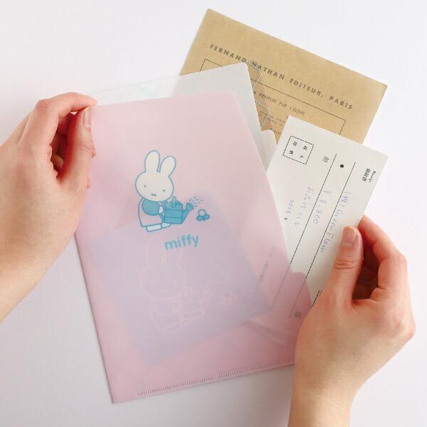 ミッフィー miffy A5ポケットクリアファイル (flower) ピンク 文具 日本製 商品画像5：キャラグッズPERFECT WORLD TOKYO