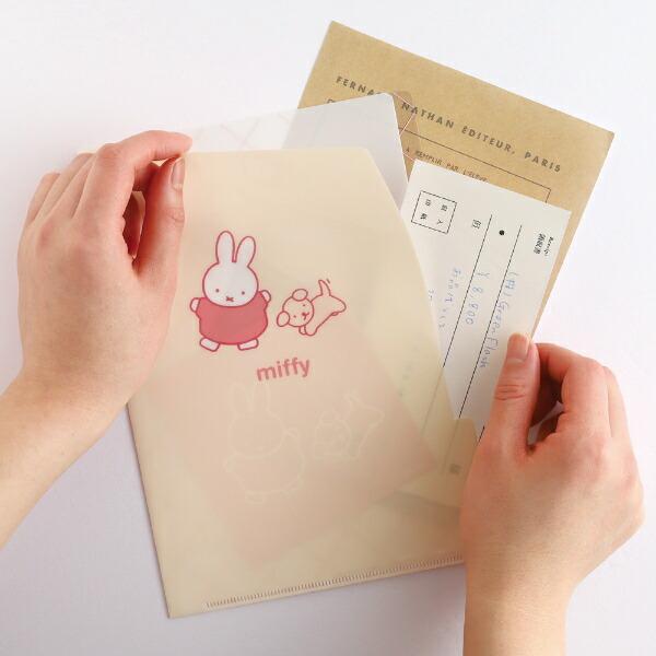 ミッフィー miffy A5ポケットクリアファイル (dance) ホワイト 文具 日本製 商品画像5：キャラグッズPERFECT WORLD TOKYO