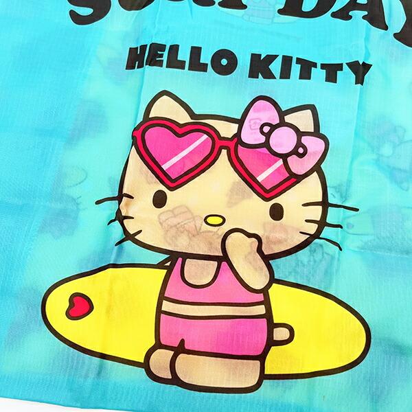 サンリオ ハローキティ 日焼け キティ エコバッグ(M) ミント Sanrio 商品画像2：キャラグッズPERFECT WORLD TOKYO