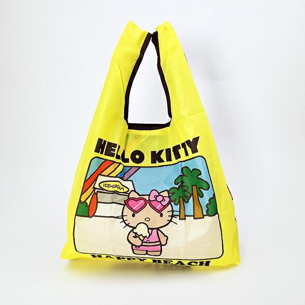 サンリオ ハローキティ 日焼け キティ エコバッグ(M) イエロー Sanrio 商品画像5：キャラグッズPERFECT WORLD TOKYO