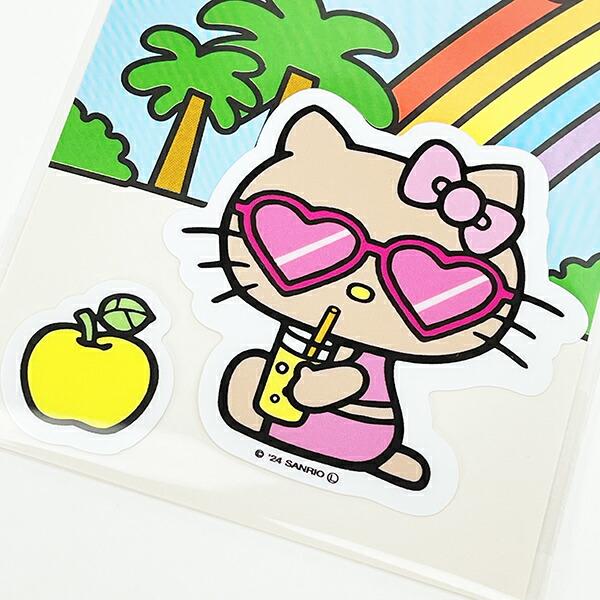 サンリオ ハローキティ 日焼け キティ ステッカー ジュース 文具 日本製 Sanrio 商品画像2：キャラグッズPERFECT WORLD TOKYO
