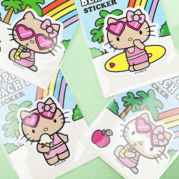 サンリオ ハローキティ 日焼け キティ ステッカー ジュース 文具 日本製 Sanrio 商品画像3：キャラグッズPERFECT WORLD TOKYO