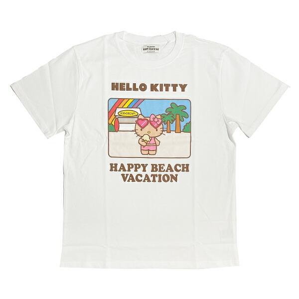 サンリオ ハローキティ 日焼け キティ 半袖Tシャツ(M) アイス アパレル Sanri･･･