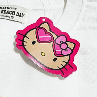 超激レア サンリオ 日焼けキティ Tシャツ ショッパー メモ レトロ サンリオ ハローキティ 日焼け キティ 半袖Tシャツ(XL) アイス