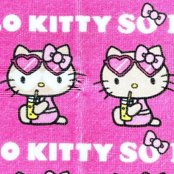 サンリオ ハローキティ 日焼け キティ 刺繍ハンドタオル ジュース ハンカチ Sanrio 商品画像3：キャラグッズPERFECT WORLD TOKYO