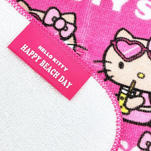 サンリオ ハローキティ 日焼け キティ 刺繍ハンドタオル ジュース ハンカチ Sanrio 商品画像4：キャラグッズPERFECT WORLD TOKYO