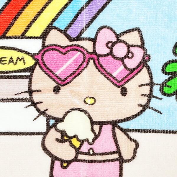 サンリオ ハローキティ 日焼け キティ 刺繍ハンドタオル アイス ハンカチ Sanrio 商品画像3：キャラグッズPERFECT WORLD TOKYO