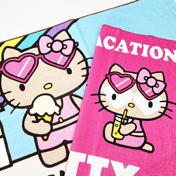 サンリオ ハローキティ 日焼け キティ フェイスタオル ジュース Sanrio 商品画像4：キャラグッズPERFECT WORLD TOKYO