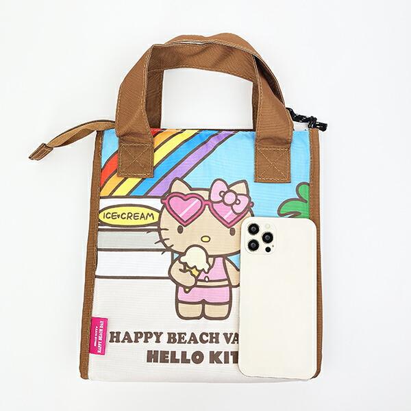サンリオ ハローキティ 日焼け キティ 三角マチ保冷バッグ アイス ランチ Sanrio 商品画像5：キャラグッズPERFECT WORLD TOKYO