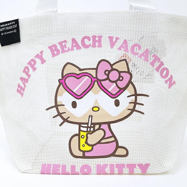 サンリオ 日焼け キティ メッシュバッグ ホワイト Sanrio 商品画像2：キャラグッズPERFECT WORLD TOKYO