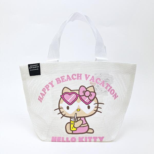 サンリオ 日焼け キティ メッシュバッグ ホワイト Sanrio