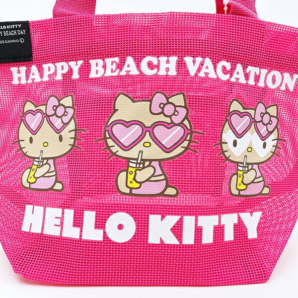 サンリオ 日焼け キティ メッシュバッグ ピンク Sanrio 商品画像2：キャラグッズPERFECT WORLD TOKYO