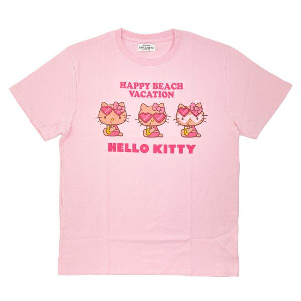 サンリオ 日焼け キティ 半袖Tシャツ(L) ジュース ピンク アパレル Sanrio