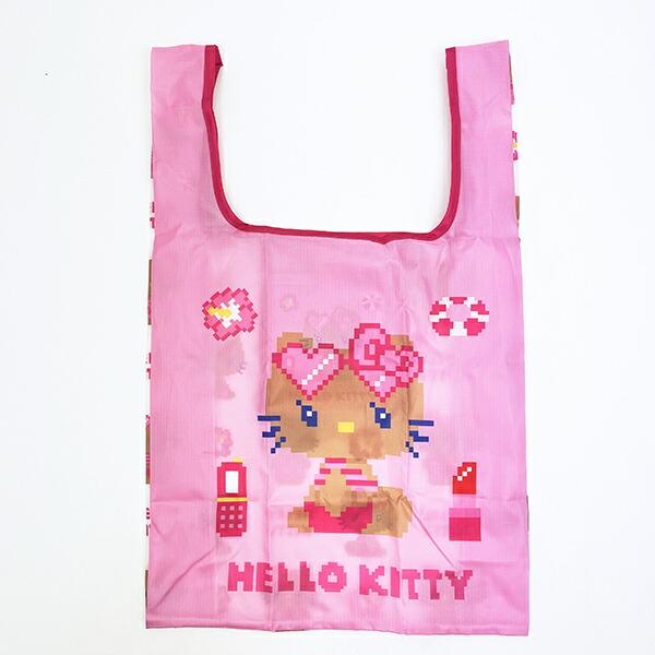 サンリオ 日焼けキティ エコバッグ(M) ドット ピンク Sanrio 商品画像1：キャラグッズPERFECT WORLD TOKYO
