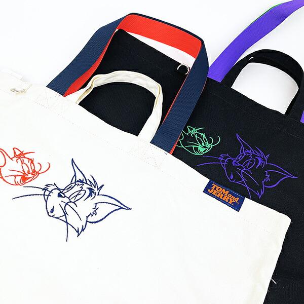 トムとジェリー スポーティーダブルハンドルビック トートバッグ (アイボリー) 商品画像8：キャラグッズPERFECT WORLD TOKYO