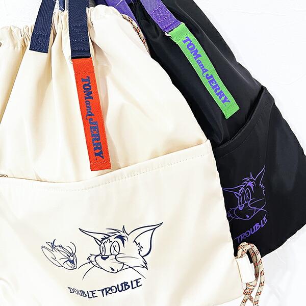 トムとジェリー スポーティーナップザック バッグ (ブラック) 商品画像7：キャラグッズPERFECT WORLD TOKYO