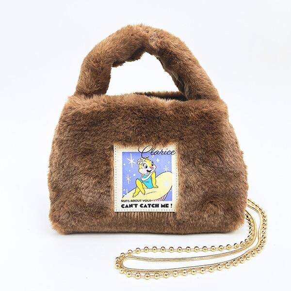 ディズニー クラリス ラベルファーショルダーバッグ ブラウン チップとデール･･･