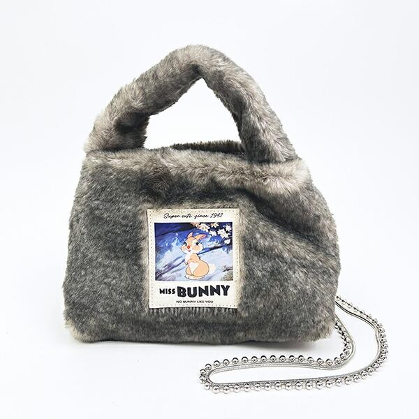 ディズニー ミスバニー ラベルファーショルダーバッグ グレー バンビ ACCOMMO･･･