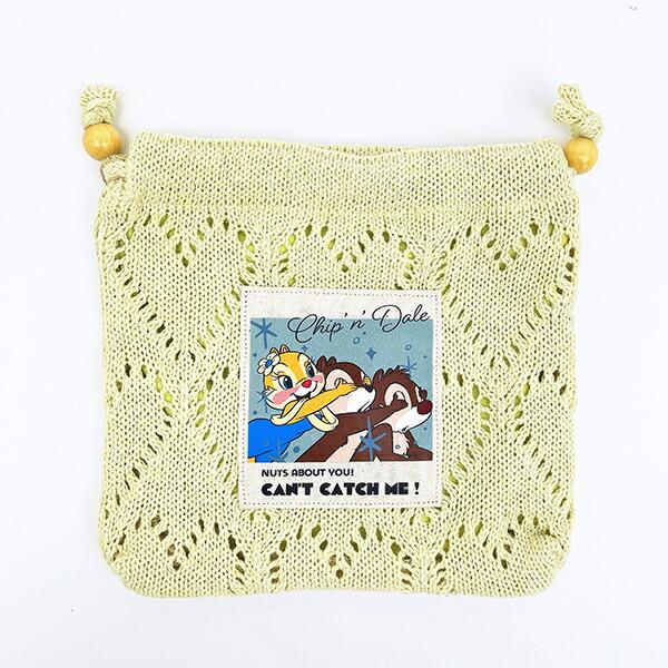 ディズニー クラリス ハートニット巾着ポーチ イエロー チップとデール ACCOM･･･