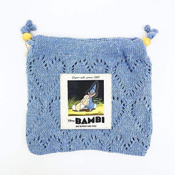 ディズニー ミスバニー ハートニット巾着ポーチ ブルー バンビ ACCOMMODE ア･･･