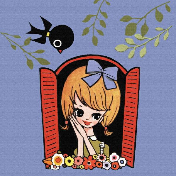 内藤ルネ キャンバスアート 窓辺の少女 インテリア アートパネル 商品画像2：キャラグッズPERFECT WORLD TOKYO