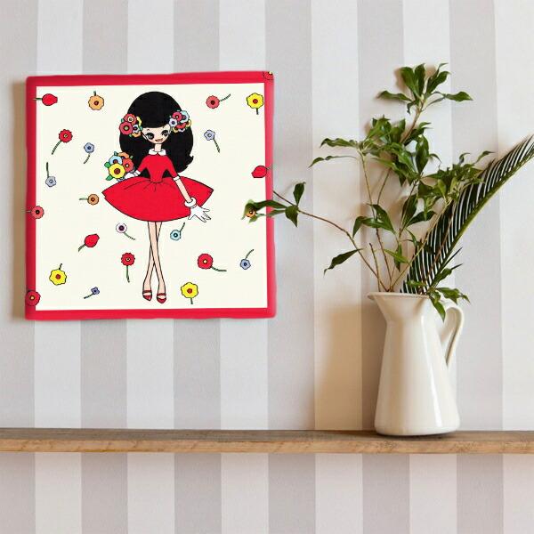 内藤ルネ キャンバスアート 赤い服の少女 インテリア アートパネル 商品画像6：キャラグッズPERFECT WORLD TOKYO