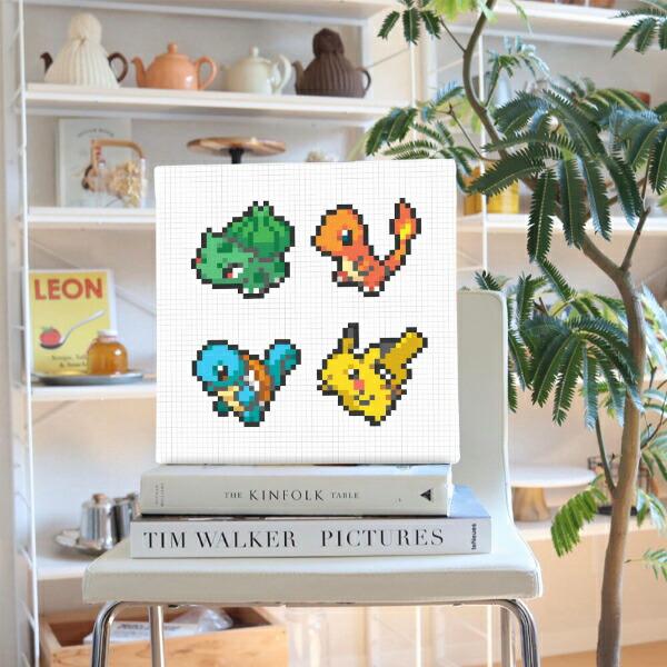 ポケットモンスター 集合(ピカチュウ＆初代御三家) アートパネル ピクセル インテリア ポケモン 日本製 商品画像4：キャラグッズPERFECT WORLD TOKYO