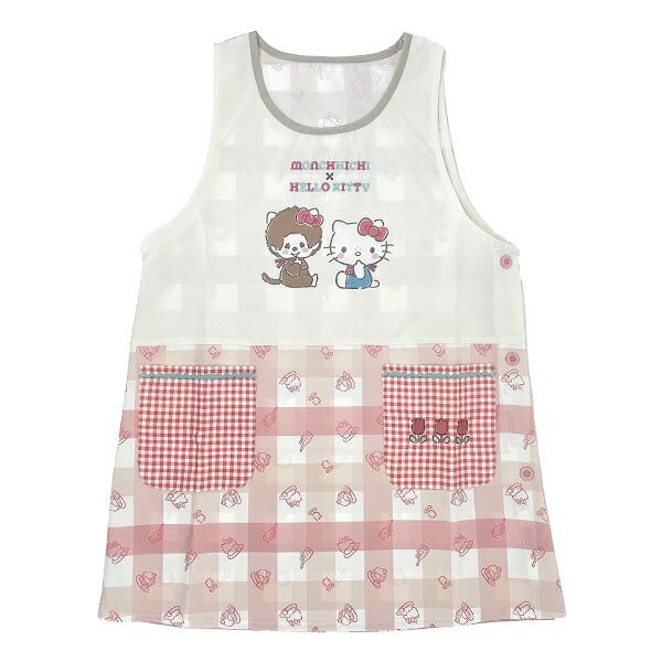 モンチッチ×サンリオ ハローキティ エプロン 赤 キッチン sanrio