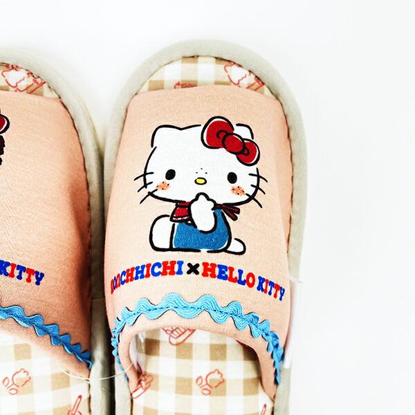 モンチッチ×サンリオ ハローキティ スリッパ チェック ルームシューズ sanrio 商品画像2：キャラグッズPERFECT WORLD TOKYO