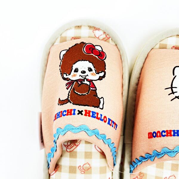 モンチッチ×サンリオ ハローキティ スリッパ チェック ルームシューズ sanrio 商品画像3：キャラグッズPERFECT WORLD TOKYO