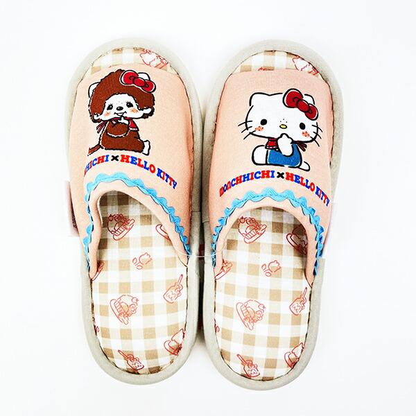 モンチッチ×サンリオ ハローキティ スリッパ チェック ルームシューズ sanri･･･