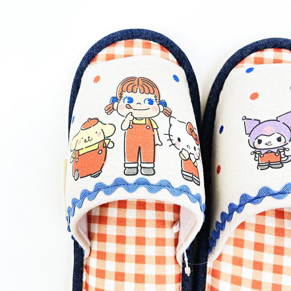 ペコちゃん×サンリオキャラクターズ スリッパ ルームシューズ sanrio 商品画像2：キャラグッズPERFECT WORLD TOKYO