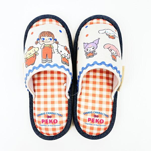 ペコちゃん×サンリオキャラクターズ スリッパ ルームシューズ sanrio