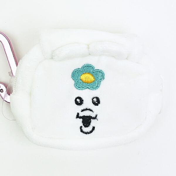 んぽちゃむ カラビナ付きポーチ ホワイト 商品画像2：キャラグッズPERFECT WORLD TOKYO