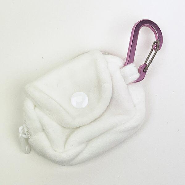 んぽちゃむ カラビナ付きポーチ ホワイト 商品画像3：キャラグッズPERFECT WORLD TOKYO