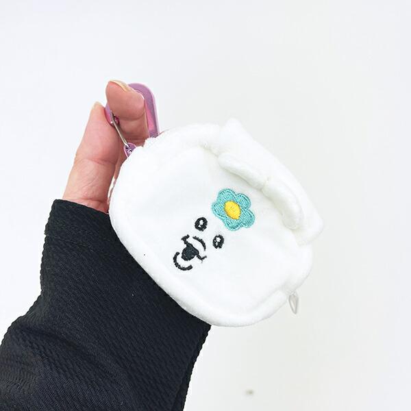 んぽちゃむ カラビナ付きポーチ ホワイト 商品画像5：キャラグッズPERFECT WORLD TOKYO