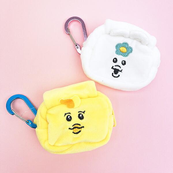 んぽちゃむ カラビナ付きポーチ ホワイト 商品画像6：キャラグッズPERFECT WORLD TOKYO