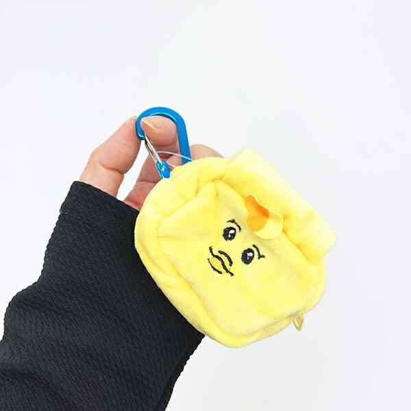 んぽちゃむ きみまろ カラビナ付きポーチ イエロー 商品画像5：キャラグッズPERFECT WORLD TOKYO