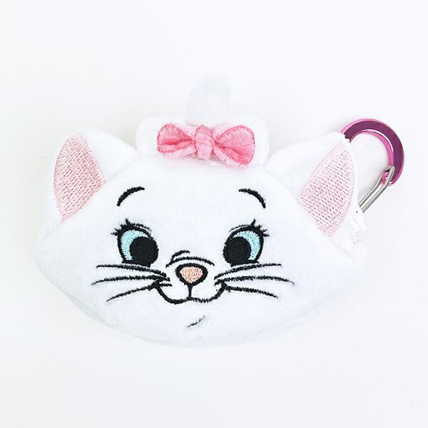 ディズニー マリー カラビナ付きふわミニポーチ ホワイト Disney