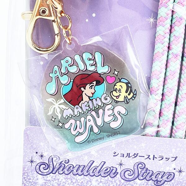 ディズニープリンセス アリエル チャーム付きショルダーストラップ スマホ用品 Disney 商品画像2：キャラグッズPERFECT WORLD TOKYO