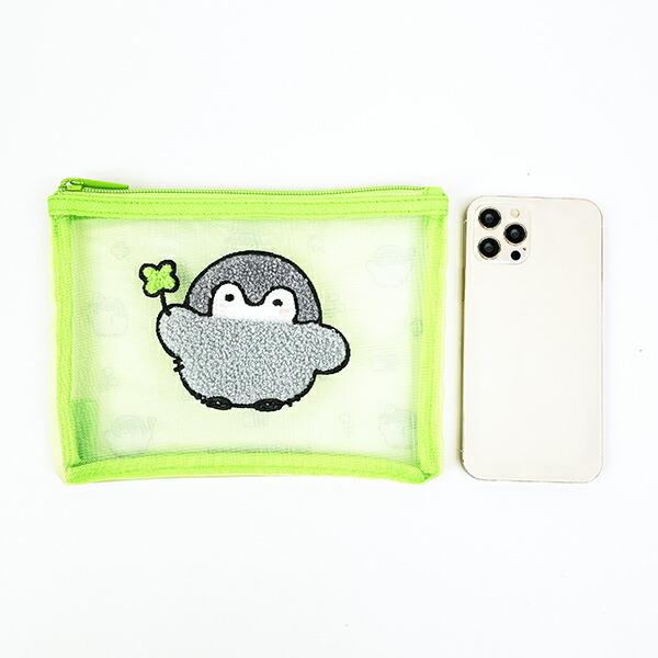 コウペンちゃん サガラ刺繍メッシュポーチ みどり 商品画像5：キャラグッズPERFECT WORLD TOKYO