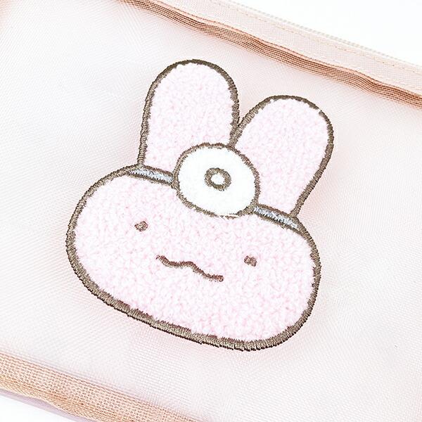 ホワイトタイガーとブラックタイガー サガラ刺繍メッシュポーチ ピンク 商品画像2：キャラグッズPERFECT WORLD TOKYO