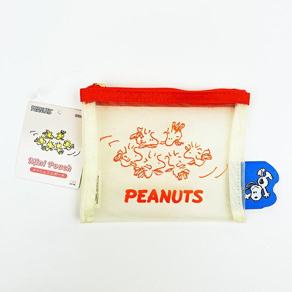 スヌーピー ウッドストック ミニメッシュポーチ アイボリー SNOOPY